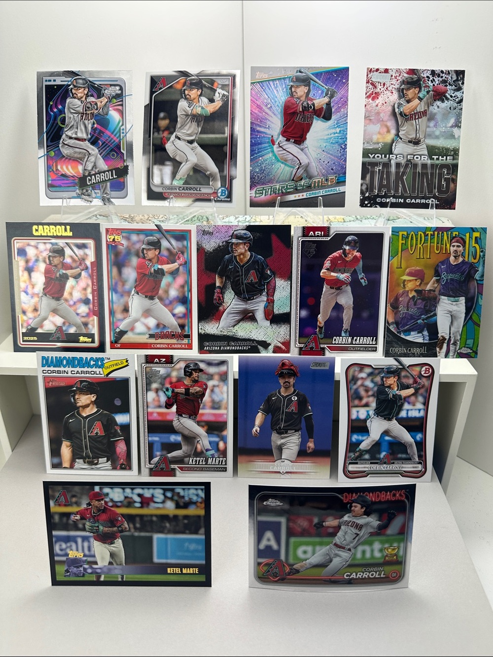 Corbin Carroll w/ Ketel Marte Diamondbacks lot of 15